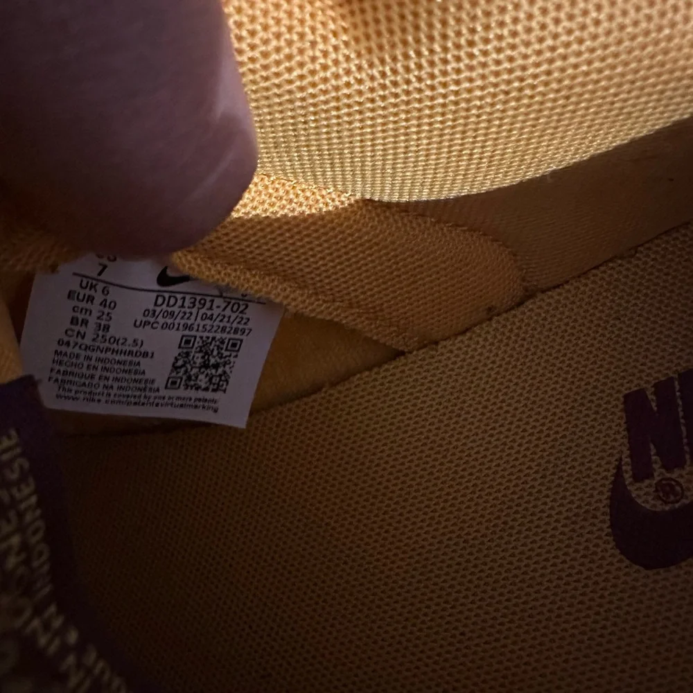 Nike Dunk Low-Top Sneakers in Yellow and Maroon - Picture 5 of 5